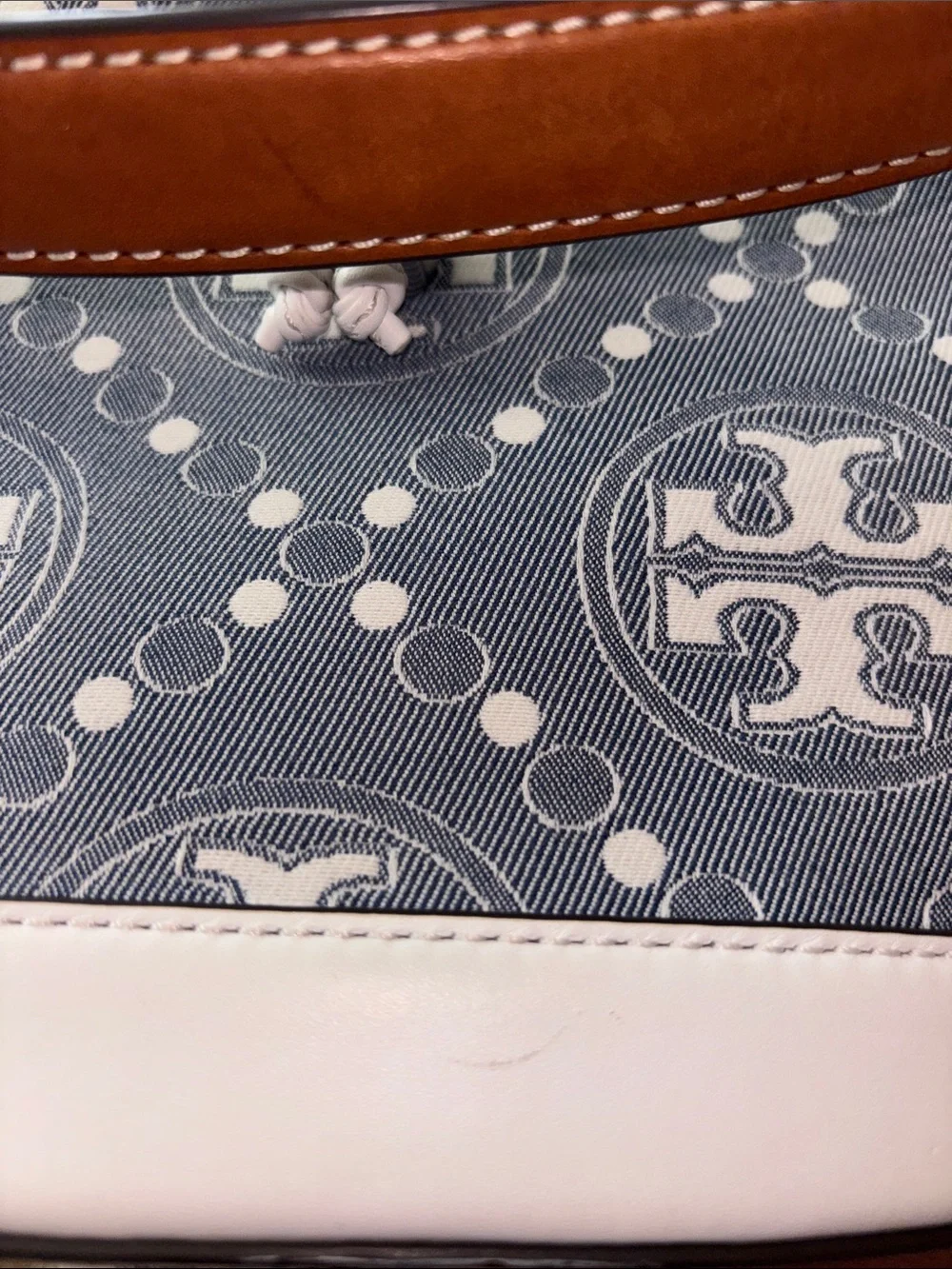Tory Burch T Monogram Denim Bucket Bag